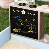 4goodz Zandbak met zitbank, tafel en zonnedak 104x90x108 cm - Blauw