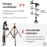 4toolz® Fiets Reparatiestandaard PRO – Aluminium – 360° Draaibaar - Met Gereedschapsbakje
