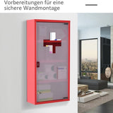 4goodz Medicijnkastje EHBO-kastje met slot RVS 12x30x60 cm - Rood