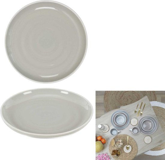6 persoons 18-delig servies Aardewerk Bi-Color