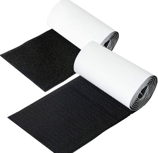 Klittenband - Extra Breed - 1 Meter - 10 cm Breed - Zwart