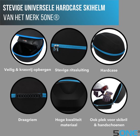 5one® Stevige Universele Hardcase Skihelm Opberg tas - Universeel - Stevig en hoge kwaliteit - Beschermt je skihelm