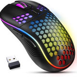 Pro Draadloze Gaming Muis - RGB Verlichting - 1600 DPI - USB Oplaadbaar - Ergonomisch - Voor PC & Laptop