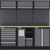 Feistos Gereedschapskast Apollo 11 - 46x204x200cm - Grijs/zwart