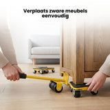 Meubellifter - 5-delige Set - Geel - Eenvoudig Verplaatsen van Meubels - Meubellift - Meubelverplaatser