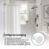 Douchestang Uitschuifbaar - Wit - 66 cm tot 99 cm - Universeel - Douchestang zonder Boren - Douchestang Verstelbaar - Douchegordijnstang - Gordijnstang