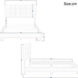 Bedombouw - Grijs - 147x206x110cm - Bedombouw met Hoofdbord - De perfecte combinatie van comfort en stijl voor je slaapkamer