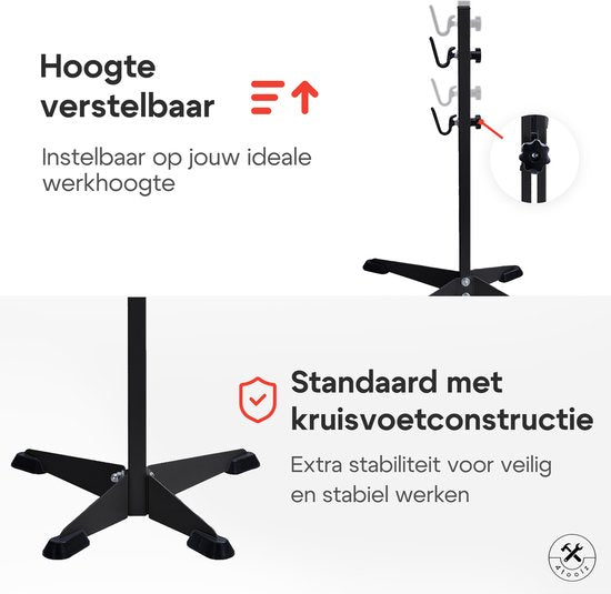 4toolz® Stabiele Fiets Display Standaard 68x43x30 cm - Zwart