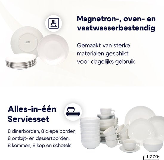 Luzzo® Serviesset met - delig - Wit