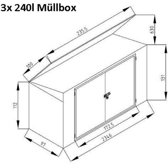 Westmann Containerombouw - Afvalbak kliko ombouw voor 3 containers