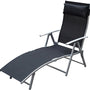 4goodz Comfortabele Zonnebed 7-standen - Textileen ligstoel - Zwart