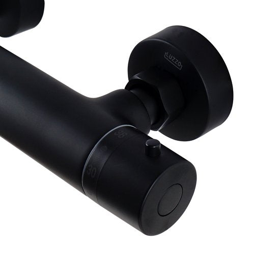 Luzzo® Flower Black Doucheset Thermostaatkraan met Glijstang - Zwart