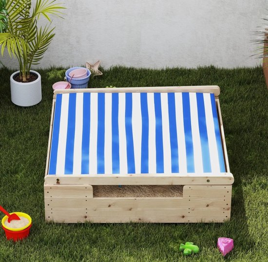 Zandbak met Weerbestendig Tentdak, voor 3 Kinderen 120x120x126,5 cm