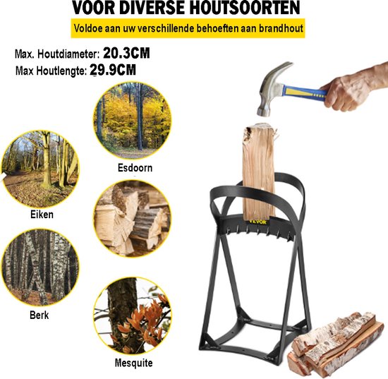 Vevor Houtklover - Houtsplitter - Hoge Kwaliteit - Houtkliever