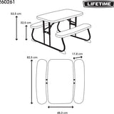 Lifetime® Kindertafel Opvouwbaar - Picknickset voor binnen en buiten - Groen