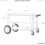 Herstera Garden® Metalen Plantenbak Verrijdbaar- 120x60x84cm - Zilverkleurig