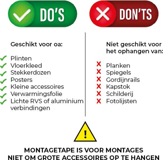 24ME® Montagetape - Dubbelzijdig Tape 1.5 Meter - Transparant - Binnen & Buiten Oplossingen - Nano Tape
