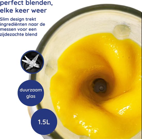 Safecourt Kitchen Blender - Smoothie maker - Krachtige 1200W - To-Go Beker - 3 Standen - RVS
