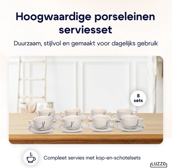 Luzzo® Serviesset met - delig - Wit