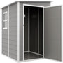 4goodz Aluminium Aanbouw Tuinschuur - 122x149x192/177 cm - Grijs/Wit