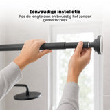 Douchestang Uitschuifbaar - Zwart - 66 cm tot 99 cm - Universeel - Douchestang zonder Boren - Douchestang Verstelbaar - Douchegordijnstang - Gordijnstang