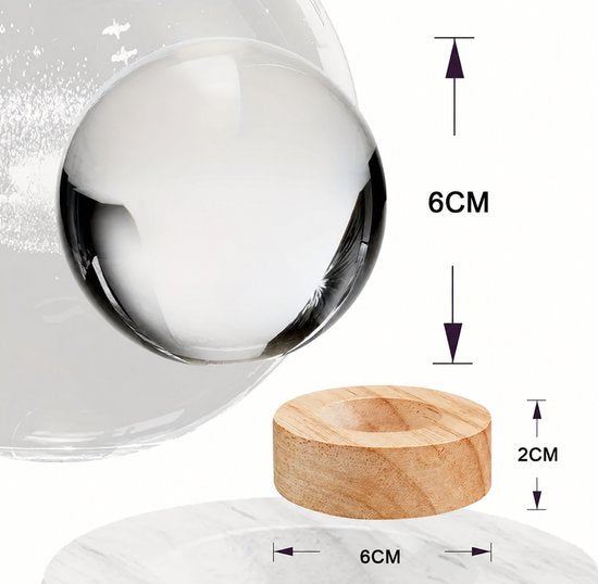 DMG Supply 3D Kristallen Bol Lamp - USB Oplaadbaar - LED Lamp - Nachtlamp - Tafellamp - Bureaulamp