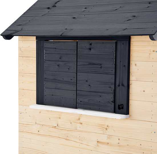 Zwerkules Lolli Kinderspeelhuisje voor in de tuin van Hout - 98x121x140 cm