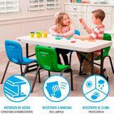 Lifetime® Kunststof Campingtafel in Hoogte Verstelbaar Opvouwbaar - 122x61x86 cm