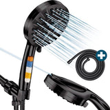 AKSA Home® Douchekop met Slang - Douchekop met Filter - 10 sproeistanden - Regendouche met Hoge Druk - Zwart
