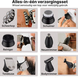 Carewat Glad Pro - Scheerapparaat Mannen - Elektrisch 6-in-1 - Hoofd & Gezicht - Nat & Droog - Trimmer & Tondeuse - Draadloos Opladen