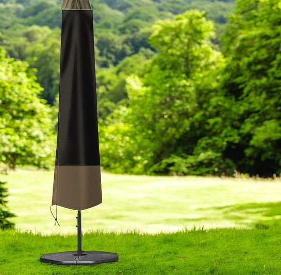 Parasolhoes - Zwart-Bruin - 240 cm x 55 cm - Parasolhoes Staande Parasol - Max. 3.5 meter