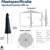 4gardenz® Parasol Kantelbaar