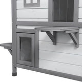 4goodz Kattenhuis 2 laags 78x55x91 cm - Grijs