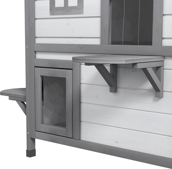 4goodz Kattenhuis 2 laags 78x55x91 cm - Grijs