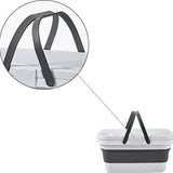 Picknickmand 2-1 - Wit & Grijs - 45 cm x 27 cm - Inklapbaar - Picknickmand met Tafel - Picknickmand 4 Personen - Picknicktas - Picknick