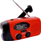 NovaWare Noodradio Solar Opwindbaar - Powerbank Zonneenergie met 5000mAh - FM-AM - Noodpakket - Draagbare Radio – Batterij - Rood