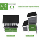 Kippen Legnest voor 4-6 Kippen - Waterdicht Dak - 100x86x100cm - grijs