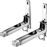 Magnetron Beugel - 2 Stuks - RVS - Verstelbare Muurbeugel Magnetron - Microwave Holder - Magnetron Rek - Magnetron Ophangbeugel - Magnetron Steun - Magnetron Wandsteun