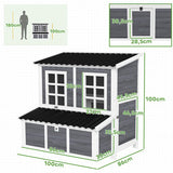 Kippen Legnest voor 4-6 Kippen - Waterdicht Dak - 100x86x100cm - grijs