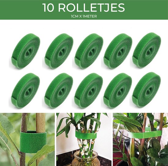 24ME® - 10M Plant Klittenband - Bindmaterialen - Incl. Bewaar Etui - Binnen- en Buiten Gebruik - Binddraad voor Planten