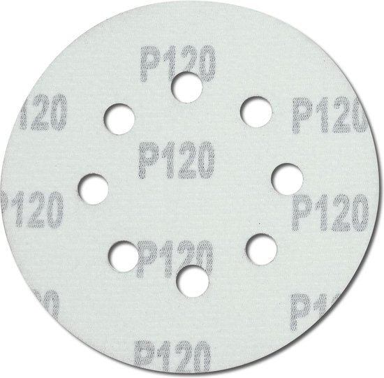 Rodopi® 100x Korrel Schuurpapier 125mm - 8 gats Excentrisch Schuurmachine