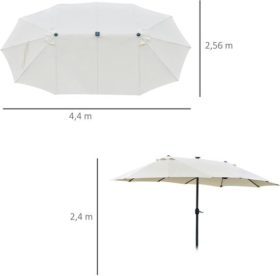 4goodz Duo-parasol 460x270 - brede XL parasol - Donkergrijs