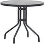 Ronde Glazen Tuintafel – Ø60 cm – Gehard Glas & Stalen Frame – Weerbestendig – Perfect voor Tuin, Balkon & Terras