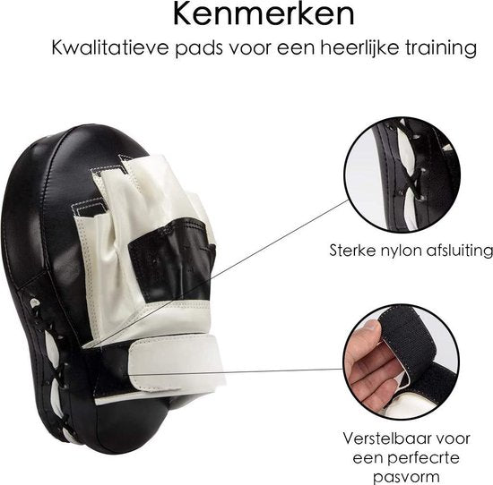 Stootkussens - Bokspads - Met Target - 2 Stuks - Zwart-Wit