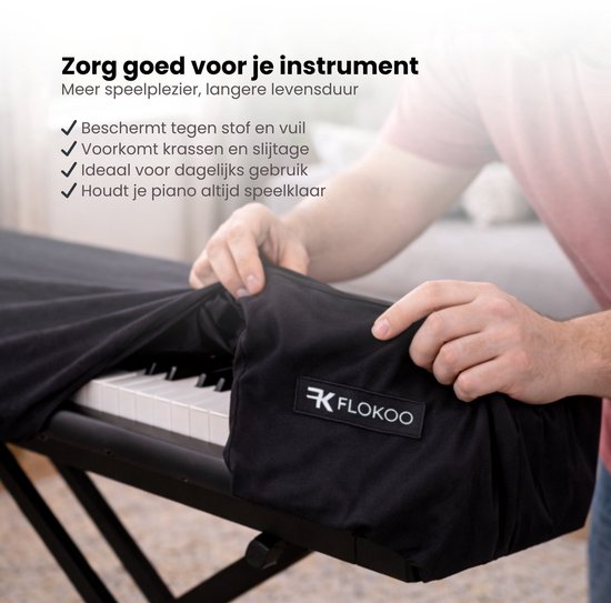 Keyboard Beschermhoes - Keyboard met 88 toetsen tot 130 cm Breed - Universeel - Pianobeschermer - Keyboardhoes - Keyboardbeschermer