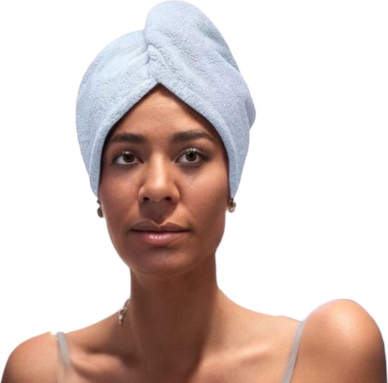 Haarhanddoek - 3 Stuks - Roze, Blauw en Grijs - Microvezel Handdoek Krullend Haar - Handdoek voor Haar - Hair Towel - Hoofdhanddoek