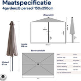 4gardenz® Parasol Kantelbaar
