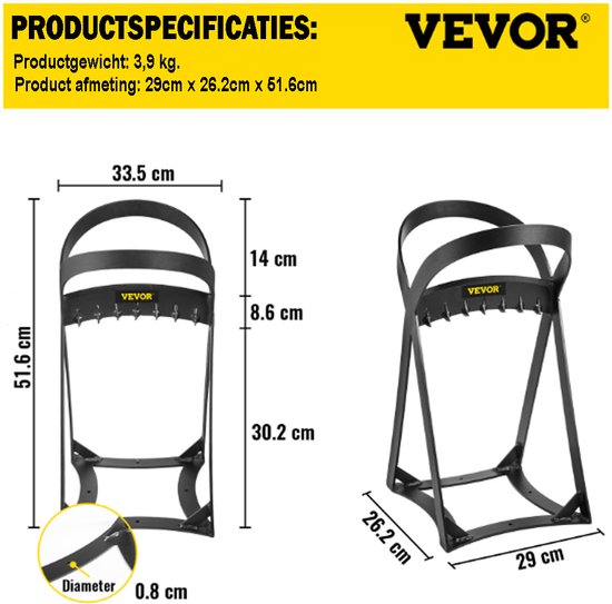 Vevor Houtklover - Houtsplitter - Hoge Kwaliteit - Houtkliever