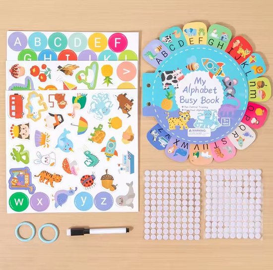 DMG Supply Alfabet Speelboek - Engelstalig Busy Book - Montessori Speelgoed - Educatief Speelgoed - Letters en Dieren