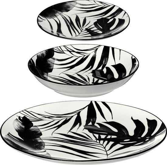 4goodz porseleinen servies 6 persoons 18 delig - Palm